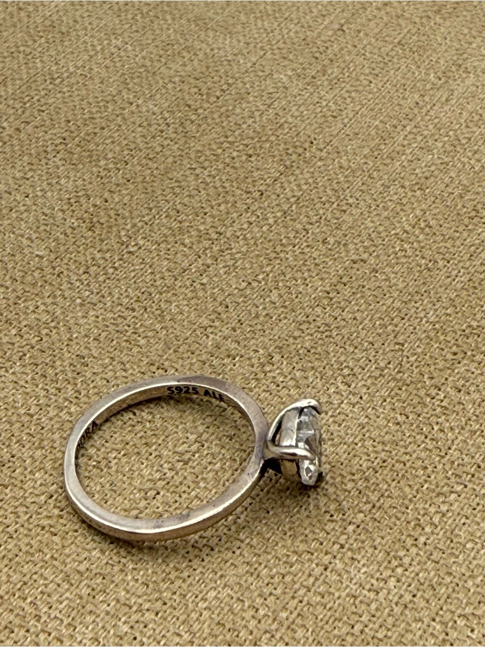 Pandora Heart-Cut Clear Stone Solitaire Ring sterling silver - Picture 4 of 4